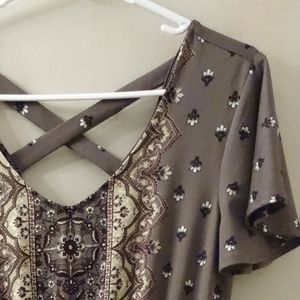 Maurices Patterned Dress with Crossback